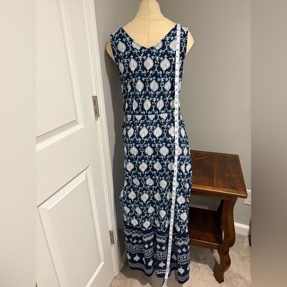 TALBOTS BOHEMIAN FLORAL JERSEY MAXI DRESS SIZE S - Picture 6 of 10